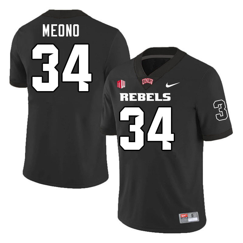 #34 Andre Meono UNLV Rebels College Football Jersey Stitched-Black